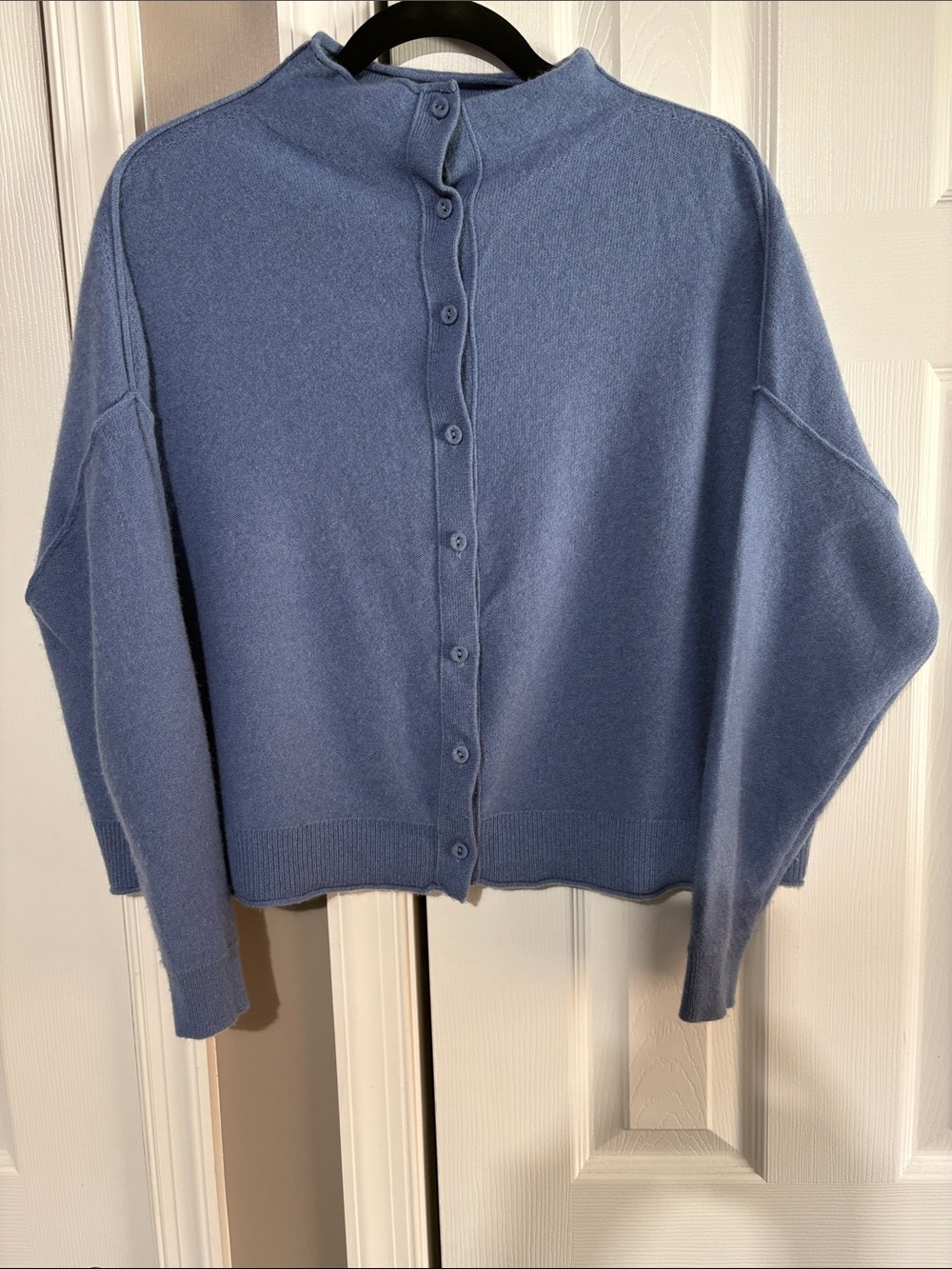 Pilcro Dusty Blue Button-Back Cardigan - Picture 2 of 8